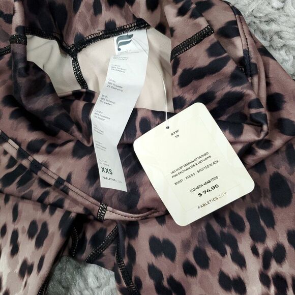 Fabletics Boost PowerHold High Waist 7/8 Leggings Spotted Black Animal Print XXS - Picture 4 of 8